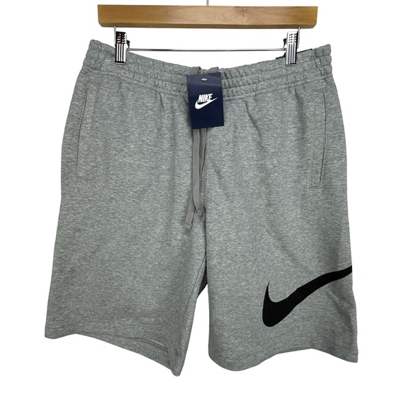 Nike Sweatpant Shorts‎ Regular Fit Mens Large Gray NWT 2014 Large Swoosh - Picture 1 of 8